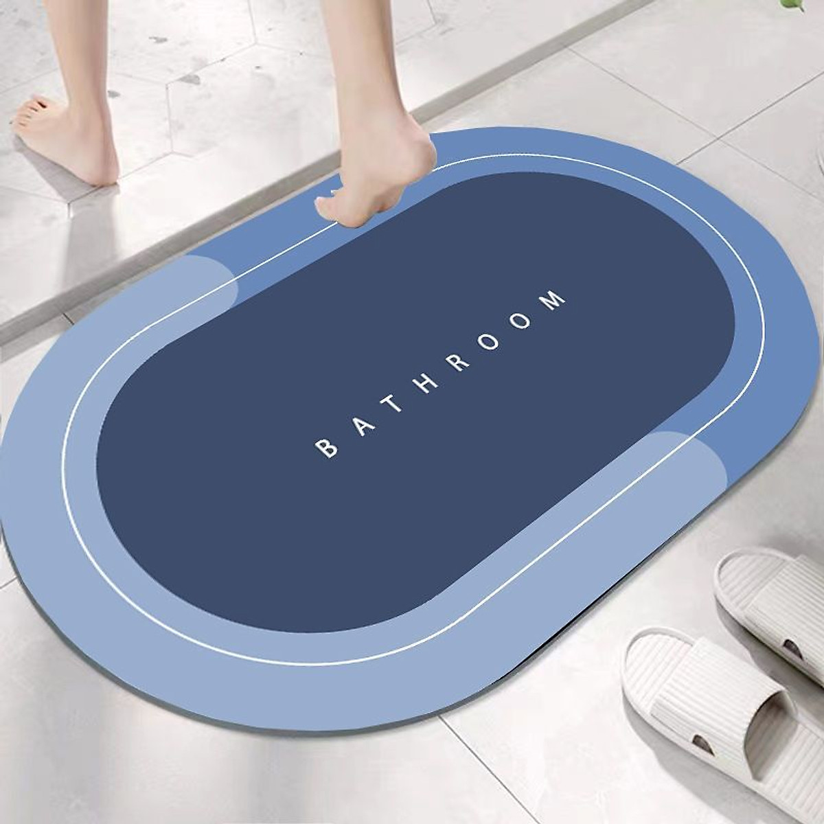 Thảm Lau Chân Proki Cao Cấp Silicon Siêu Thấm Hút Nước, Chống Trơn Trượt, Thảm Chùi Chân hút nước siêu thấm Nhà Tắm Silicon, Thảm Lau Chân Siêu Mềm, Siêu Dày