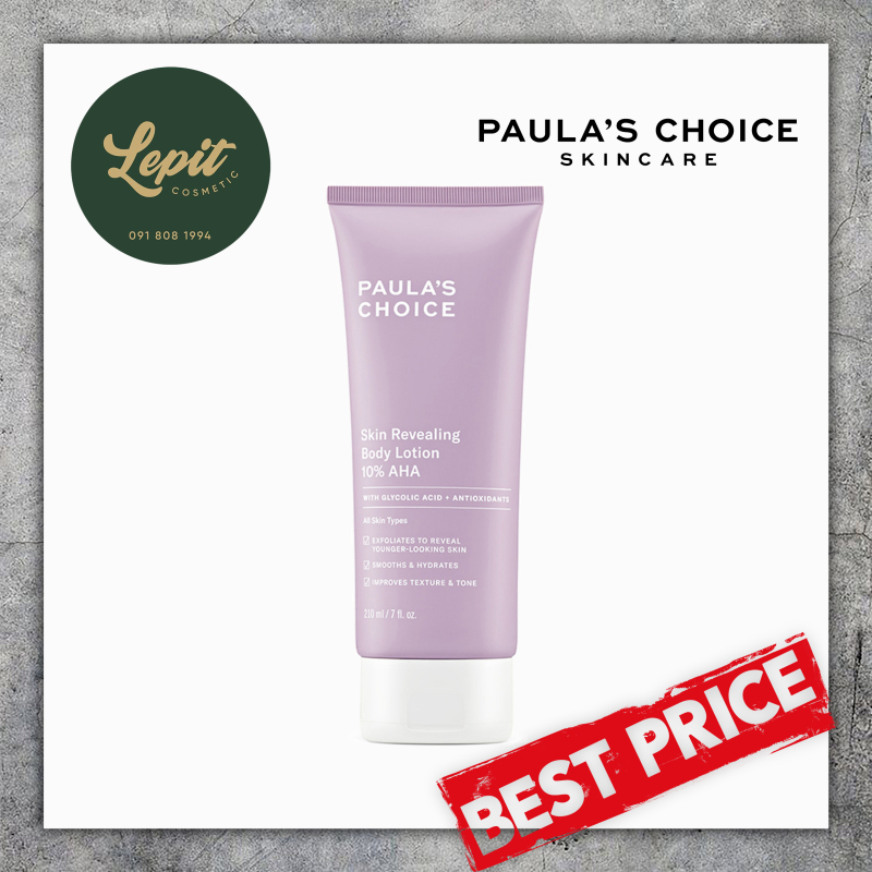 [ Lepit Cosmetic ] Kem Dưỡng Thể Paulas Choice Skin Revealing Body Lotion 10% AHA 210ml cao cấp