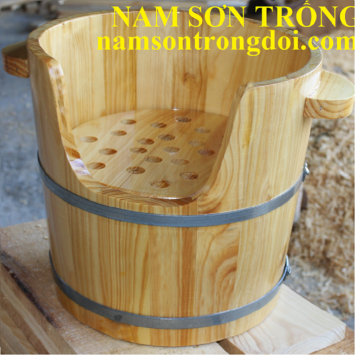 Chậu xông đầu dưỡng tóc bằng gỗ thông (Không kèm máy)