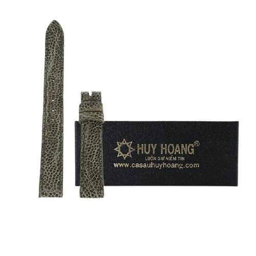 Dây đồng hồ da đà điểu size nhỏ 12, 14 màu xanh rêu HK8429