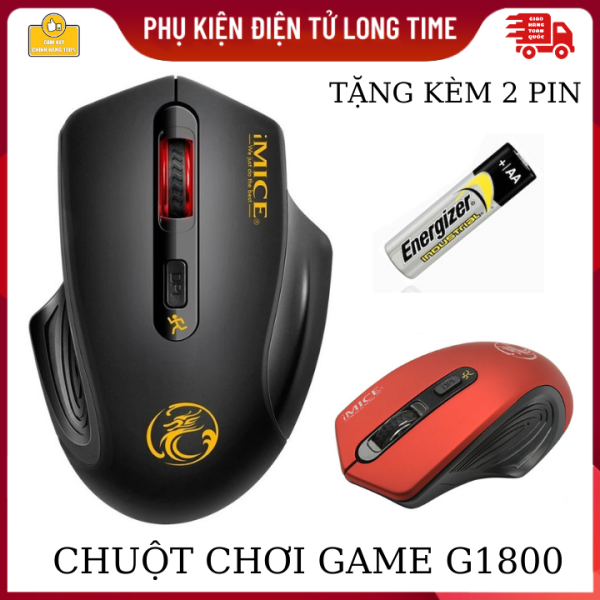 [TẶNG KÈM 2 PIN] Chuột máy tính không dây IMICE G1800,Chuột máy tính gaming,thiết kế 4 nút bấm,siêu nhạy-Bảo hành 12 tháng