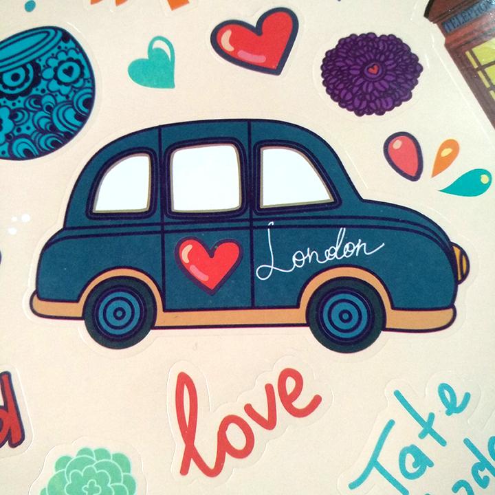 Tấm sticker dán chủ đề ENGLAND ( kích thước 27cm x 37cm )