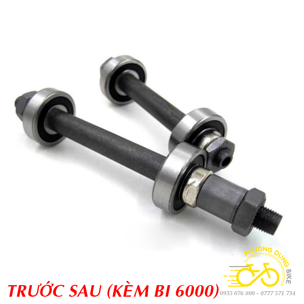 Trục côn moay ơ xe đạp trước sau - BI BẠC ĐẠN (Trục rỗng)