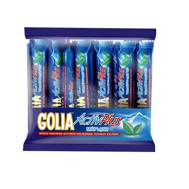 (bịch 16 thỏi) Kẹo ngậm Golia Active Plus nhân Siro thảo dược