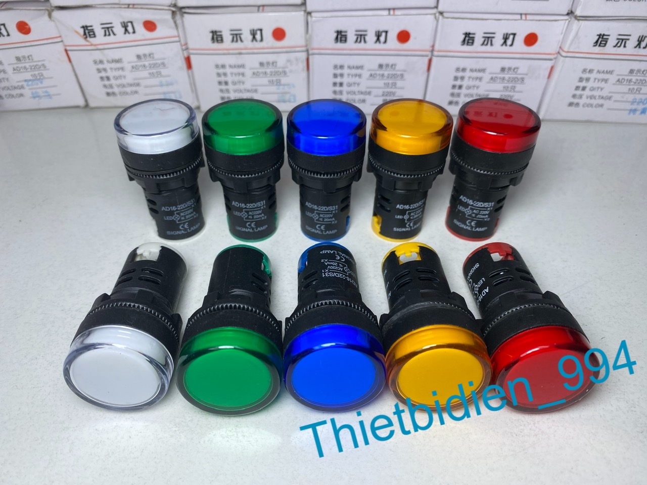 Led Phase Indicator Light Ad16-22Ds, 22mm, 220Vac Voltage