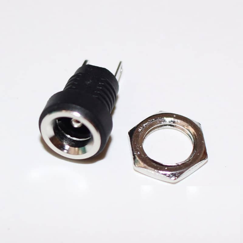 [10 cái] Jack nguồn DC 5.5mm tròn nhựa DC-022B (phi 8) - 5.5x2.1mm