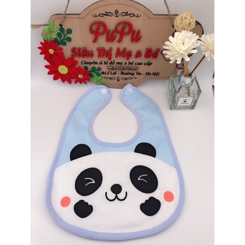 Yếm Ăn Dặm 2 Lớp Có Cúc Bấm Cho Bé