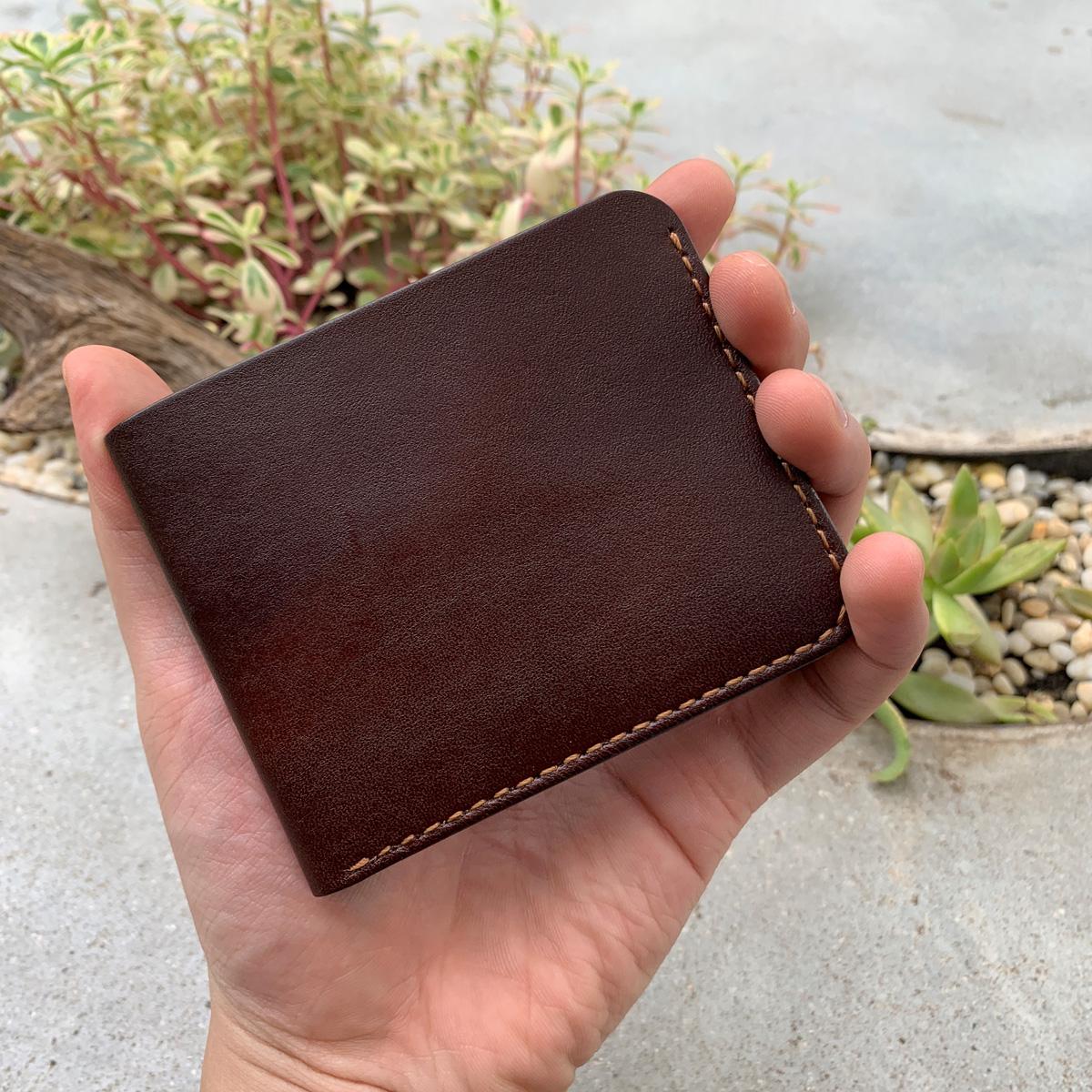 VÍ DA TỐI GIẢN - DA BÒ XỊN - ĐỒ DA THỦ CÔNG DTLEATHER DB261