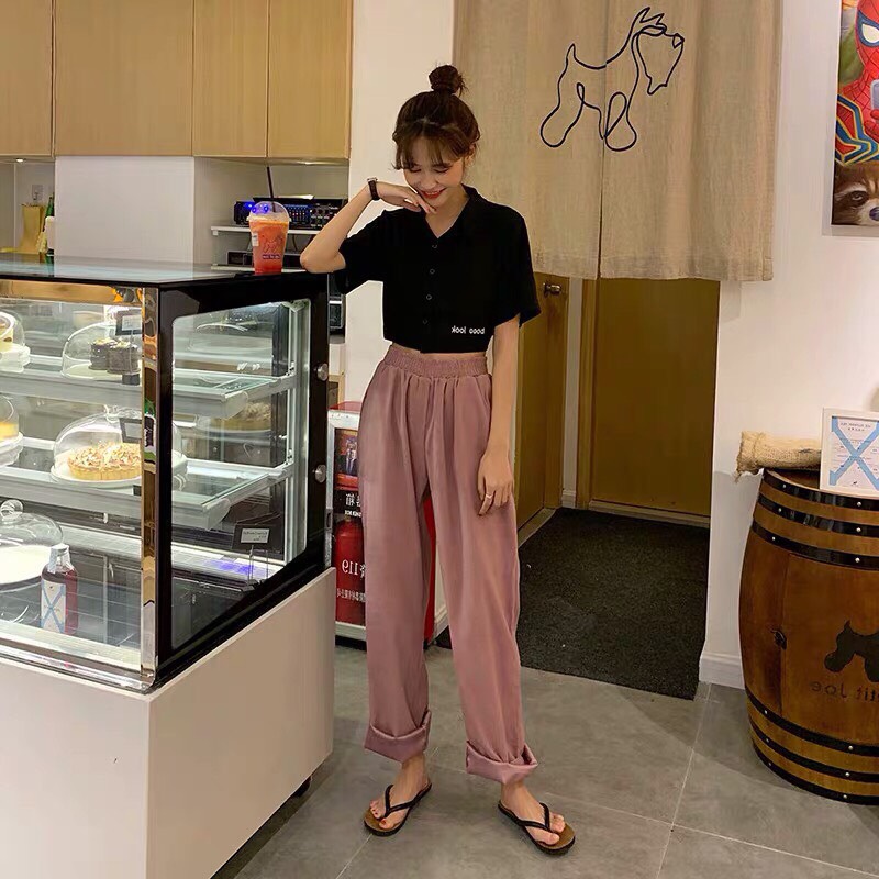 Áo croptop kiểu dáng sơ mi siêu đẹp