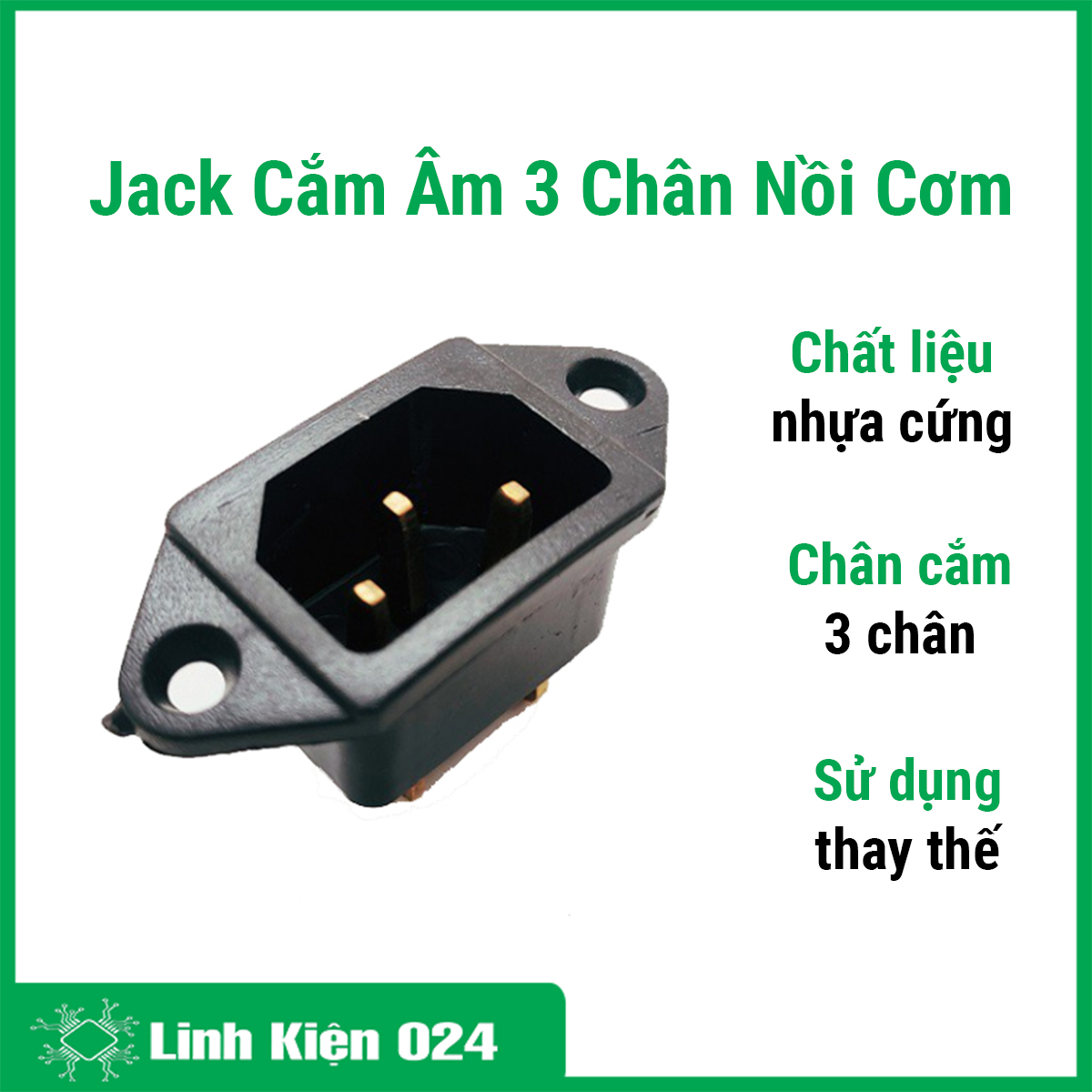 Jack cắm âm 3 chân nồi cơm điện sửa chữa, thay thế tiện lợi