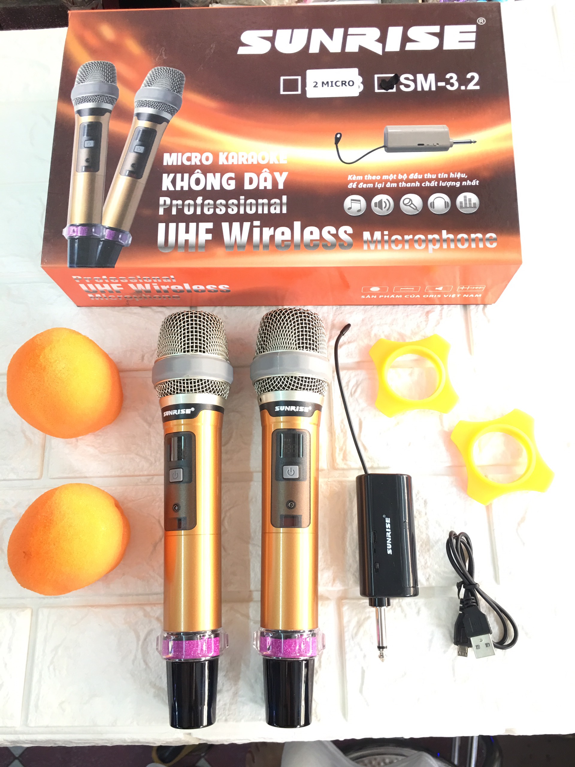 Micro Không Dây Sunrise SM-3 (Loại 2 Mic) – Hàng Chính Hãng