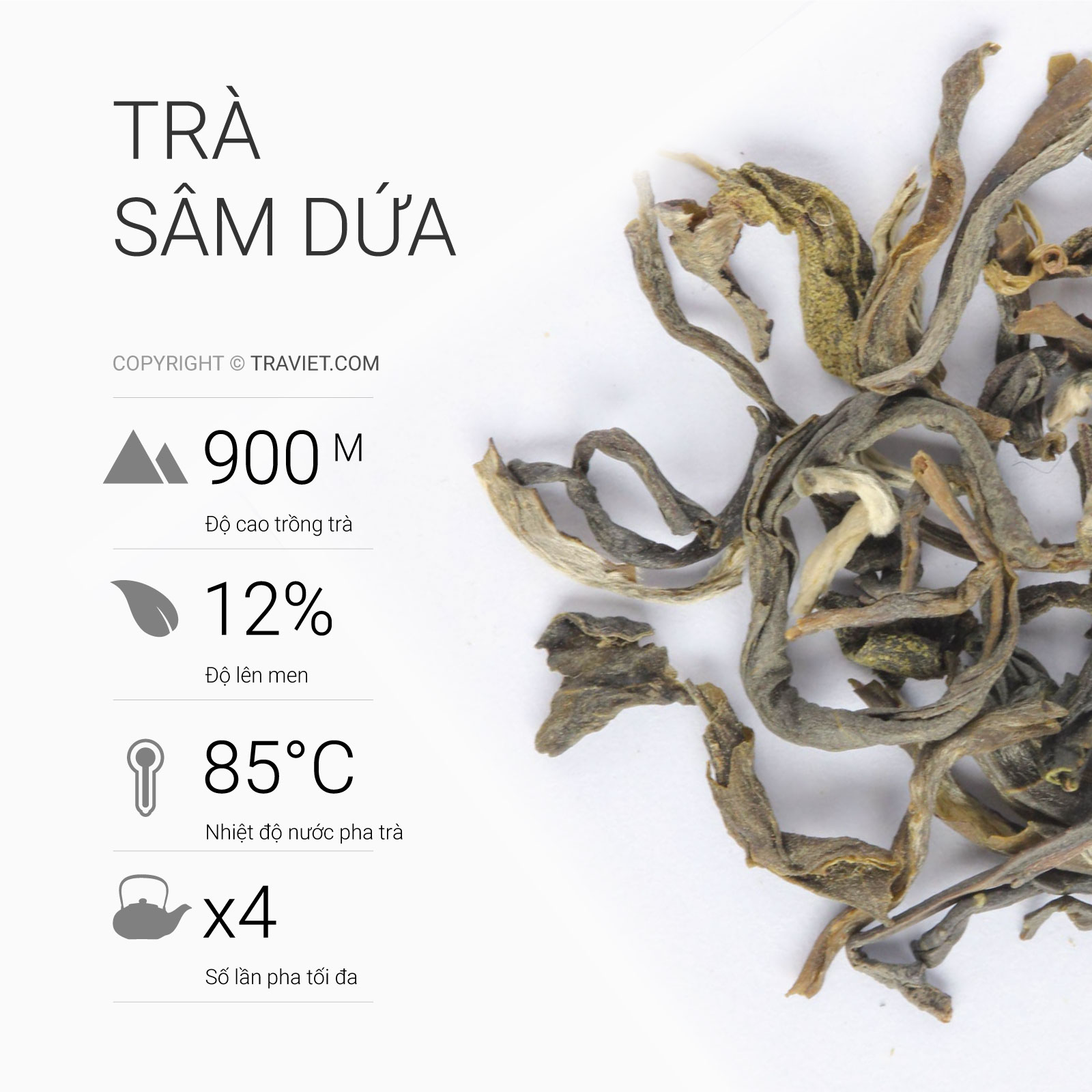 Trà Sâm Dứa Cao Cấp TRÀ VIỆT 100g (chính hãng)