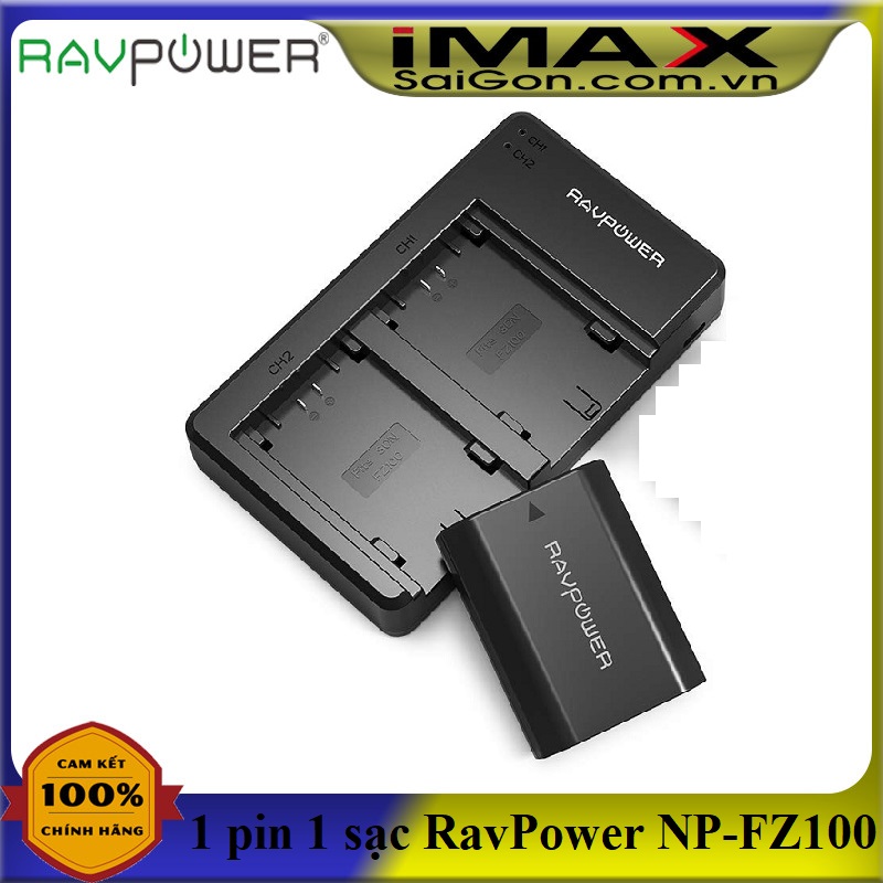 [HCM]Bộ 1 pin 1 sạc RavPower cho Sony NP-FZ100