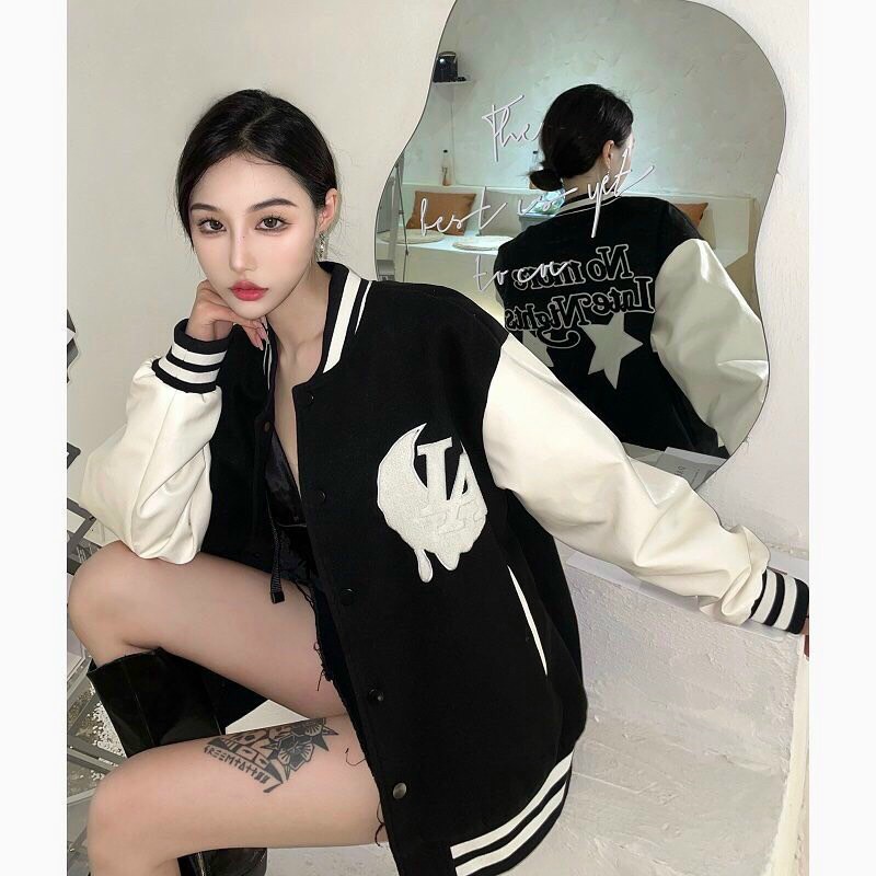 Áo khoác dù kiểu bomber nam nữ in hình ngôi sao thời trang trẻ trung vải dù 2 lớp cao cấp. tp
