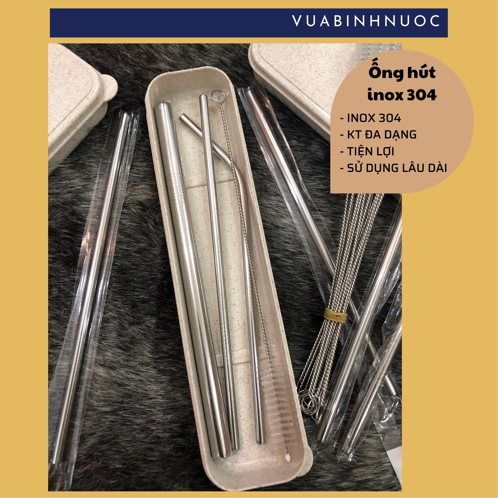 [HCM]Ống hút inox 304 - combo đa dạng