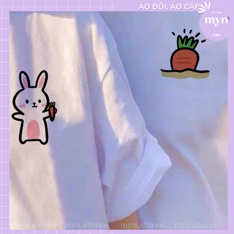 Áo đôi couple nam nữ , áo thun đôi thỏ - cà rốt giá rẻ