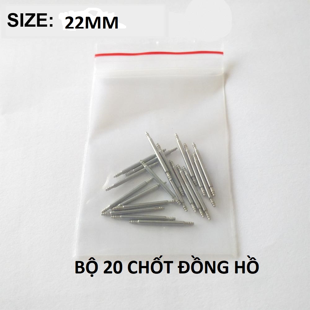 Bộ 20 chốt lò xo cho dây đồng hồ đeo tay kích thước side 22 mm