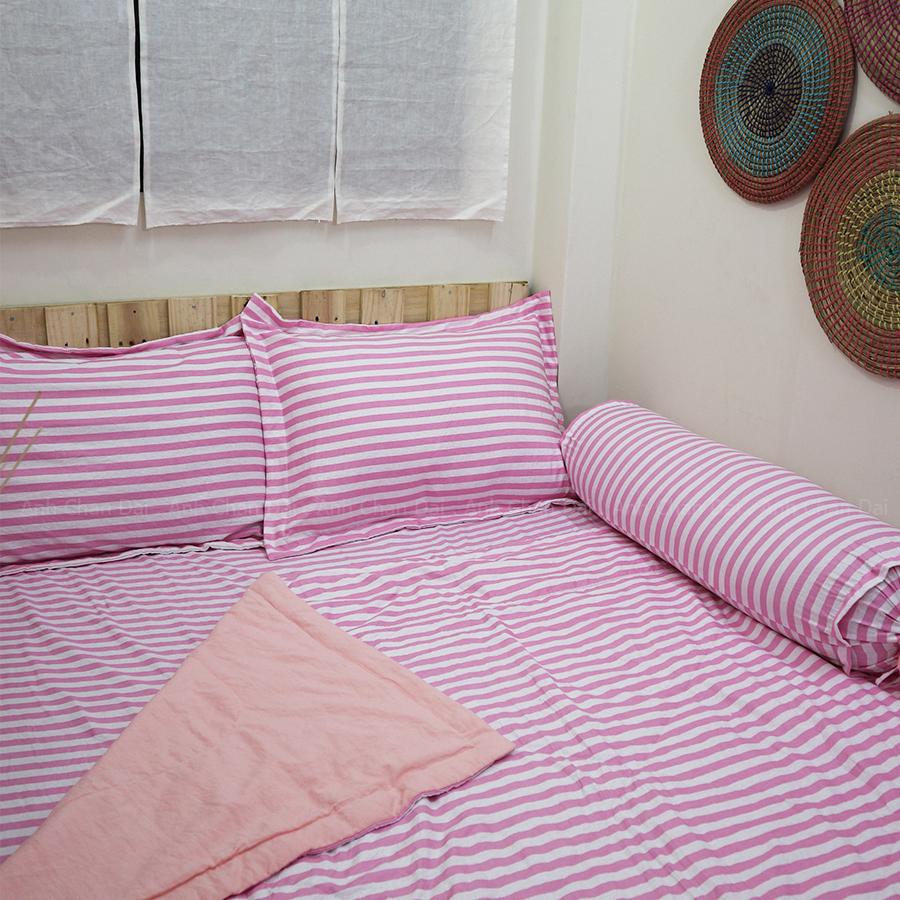 Bộ Ga Gối Cotton Đũi Hàn Quốc - ACD 009