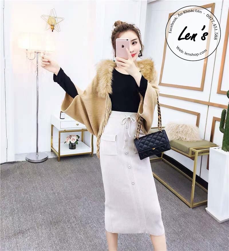 ÁO KHOÁC LEN CHOÀNG CỔ LÔNG