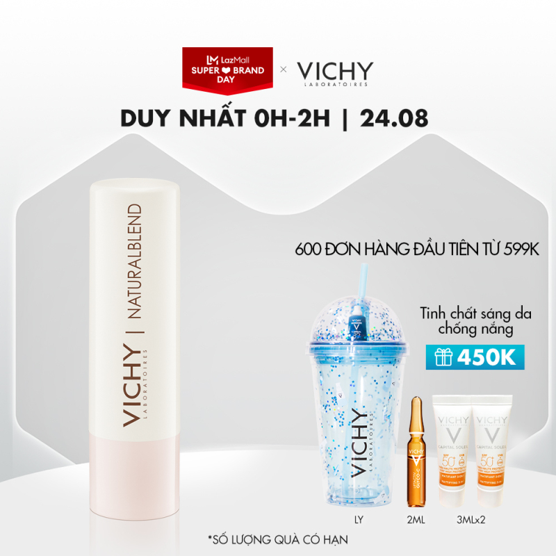 [Chỉ 24/8 - 5000 quà độc quyền] Son dưỡng ẩm không màu Naturallblend Hydrating Lip Balm Vichy 4.5g