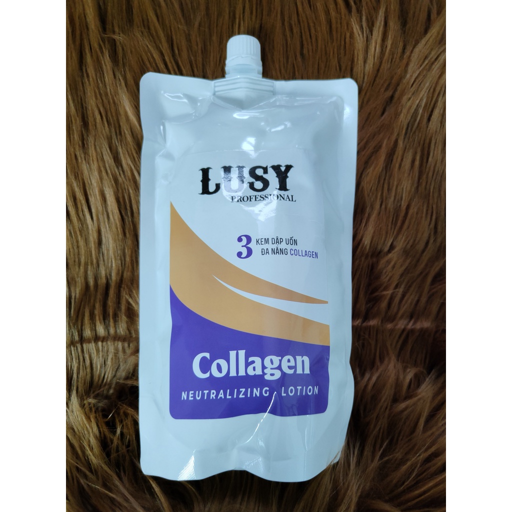 Kem uốn kem duỗi tóc lusy collagen 1000ml x2 az008