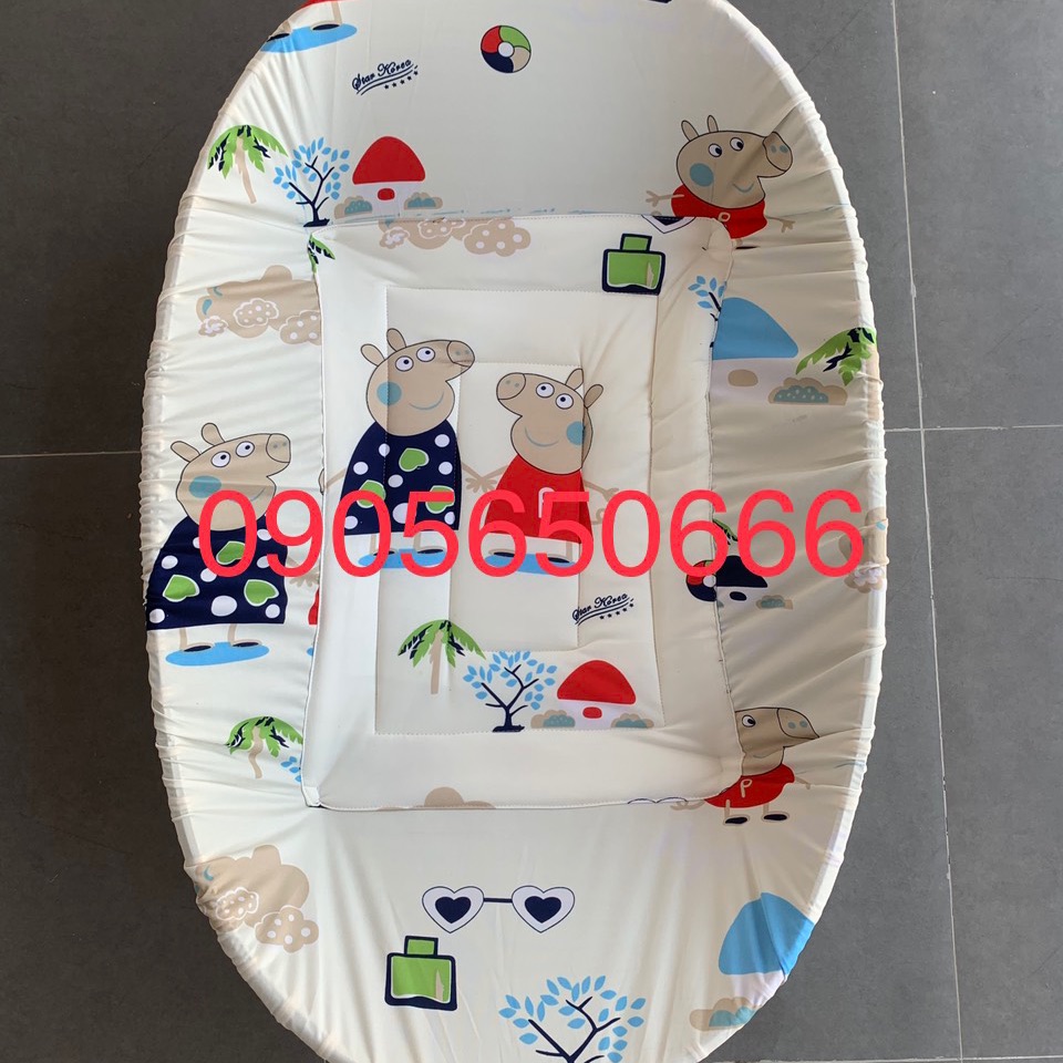 Nôi tre + bọc thú size 90x60( bé từ 0-18 tháng)