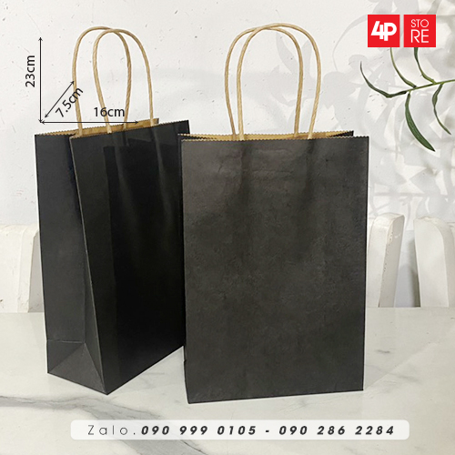 01 TÚI KRAFT ĐEN 120GSM - NHIỀU SIZE
