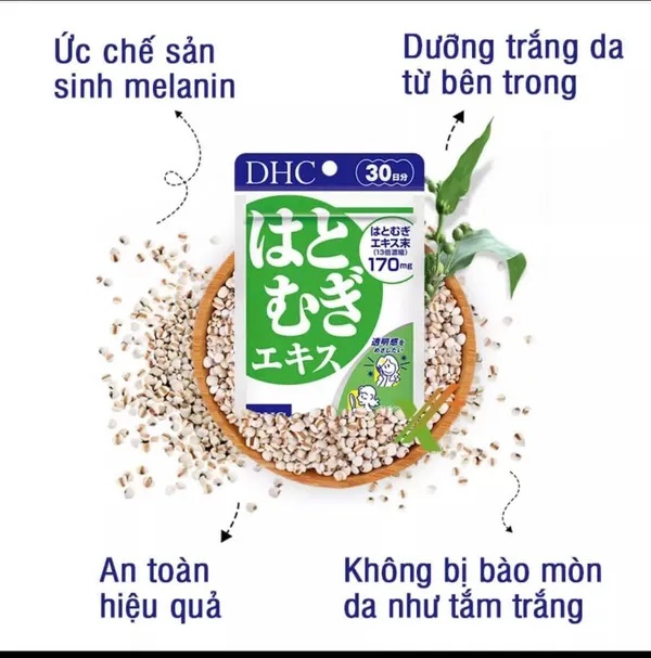 Viên uống DHC trắng da Hatomugi Coix Extract chiết xuất hạt ý dĩ Nhật Bản 20 viên