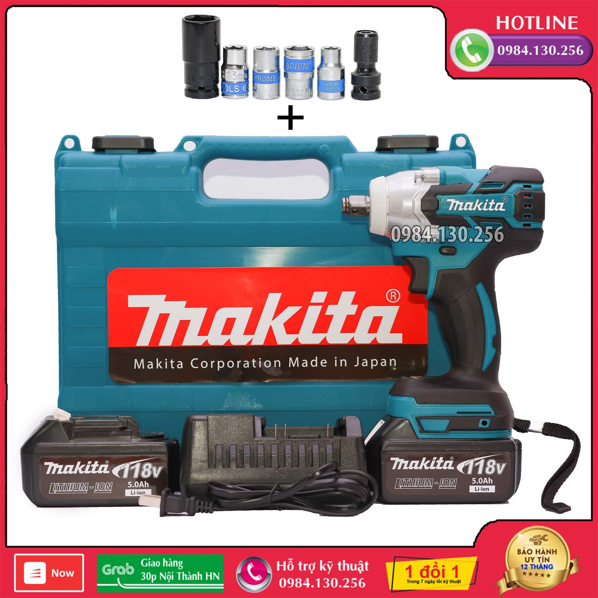 Máy Siết Bulong Makita 118V Không Chổi Than Pin 10 Cell-Bắn Bu lông- Máy Vặn ốc - Bắt Vít - Khoan Búa - BULONG Bảo Hành 12 Tháng