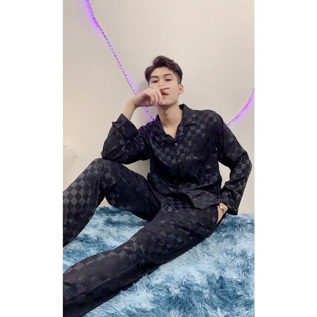 Bộ Pyjama Chất Lụa Gấm siêu hot Tay dài- Quần dài