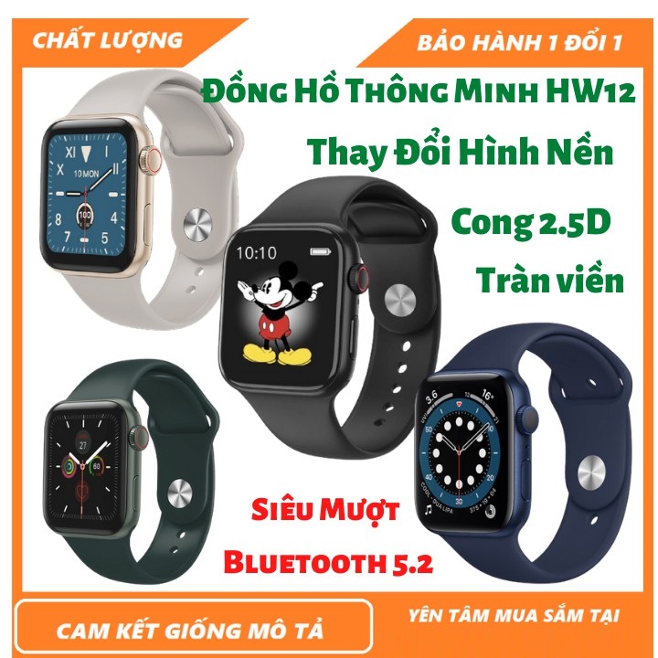Các Loại Đồng Hồ Thông Minh SmartWatch HW12 PLUS - Tiếng Việt, Nghe Gọi, Thay Hình Nền, Cảm Ứng Siêu Mượt, Hỗ Trợ Theo Dõi Sức Khỏe Kèm Phụ Kiện - BẢO HÀNH 12 THÁNG