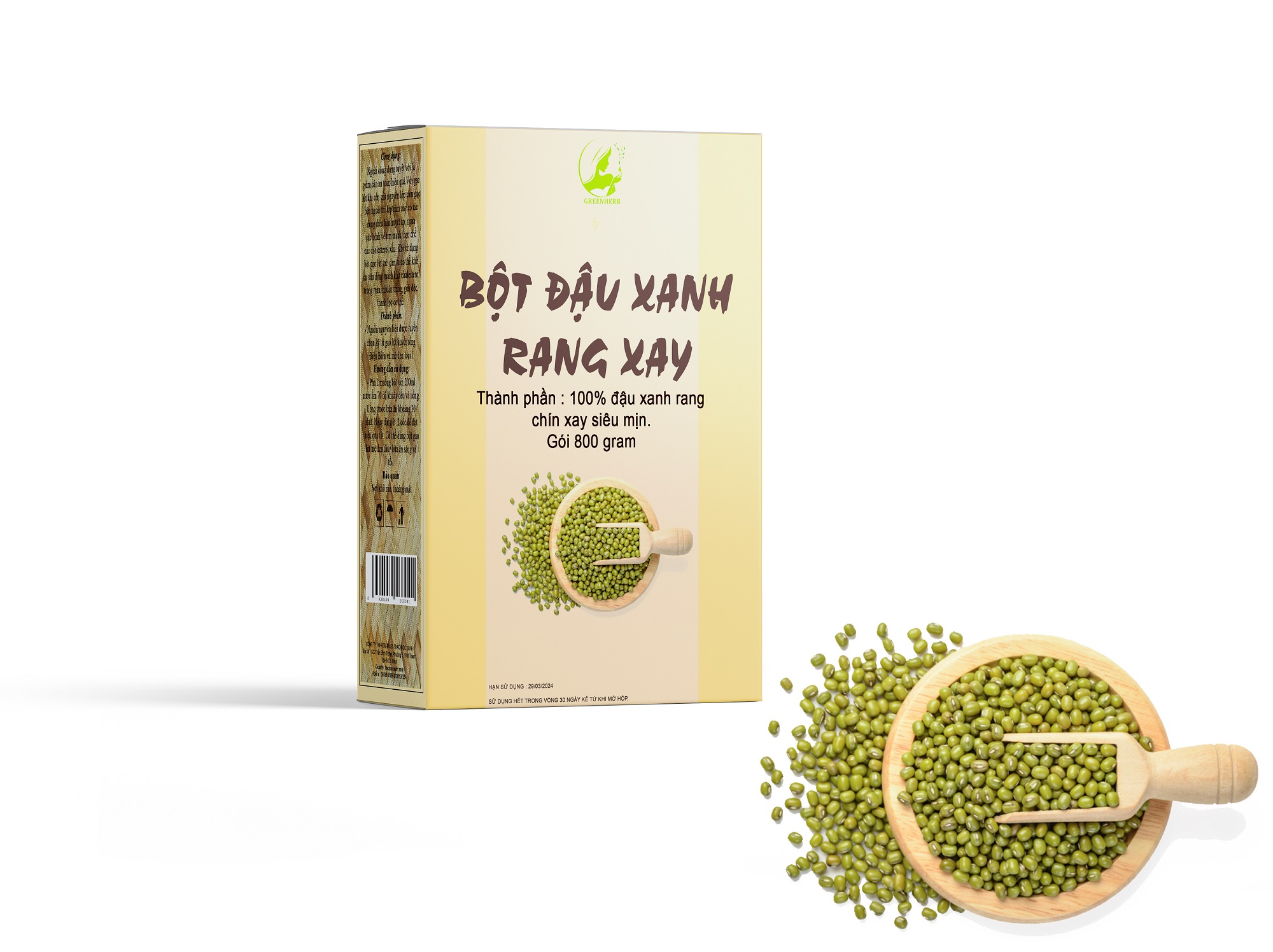 800gram-greaser B box organic green soy bean powder