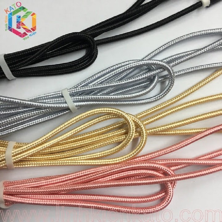 Cáp sạc 3 đầu bọc dù dài 1,2m (microUSB + lightning + Type-C )