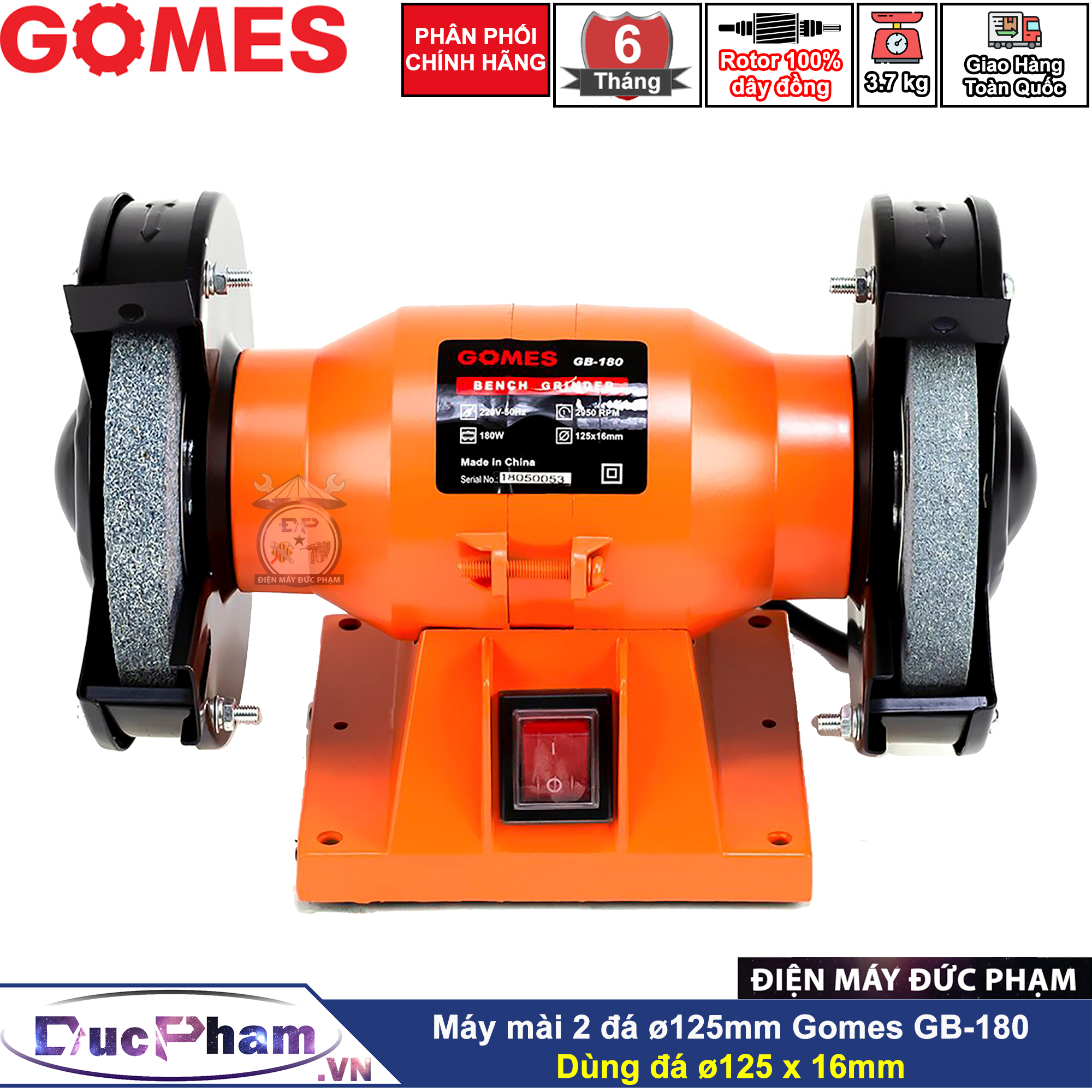 Máy mài hai đá Gomes GB-250 ( 150mm ) - Máy mài 2 đá