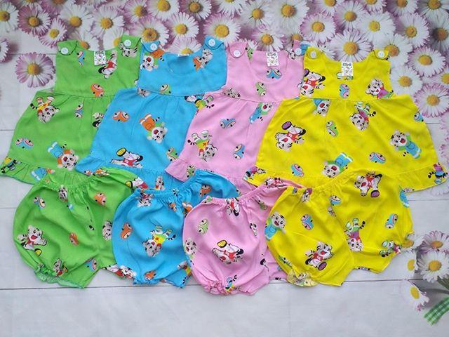 Combo 2 bộ đồ tôn (tole - lanh)  cho bé gái 4-9kg (Mẫu sát nách - Giao mẫu ngẫu nhiên)