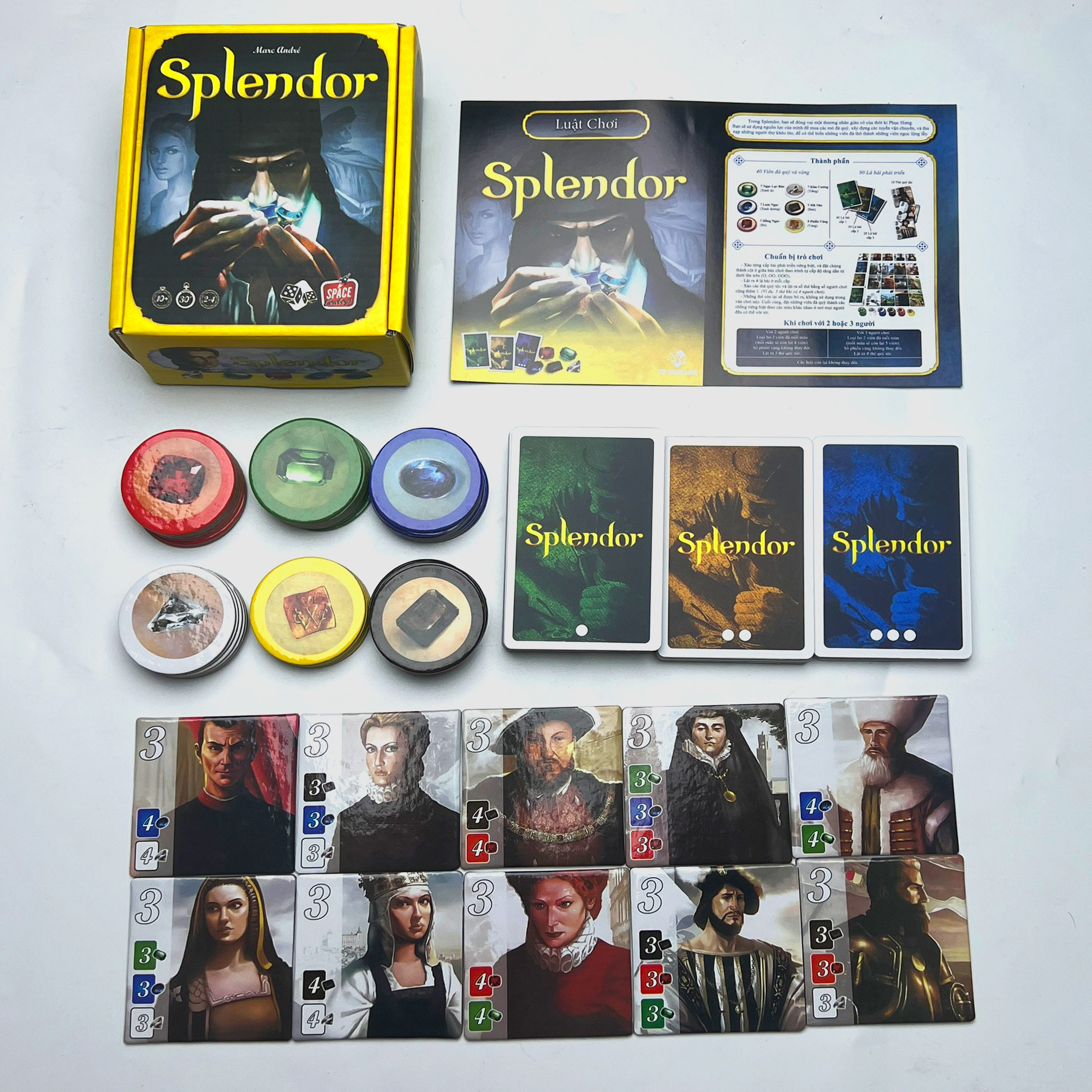 Bài Board Game Splendor Chip giấy Cứng việt hóa 100% Độc Đáo