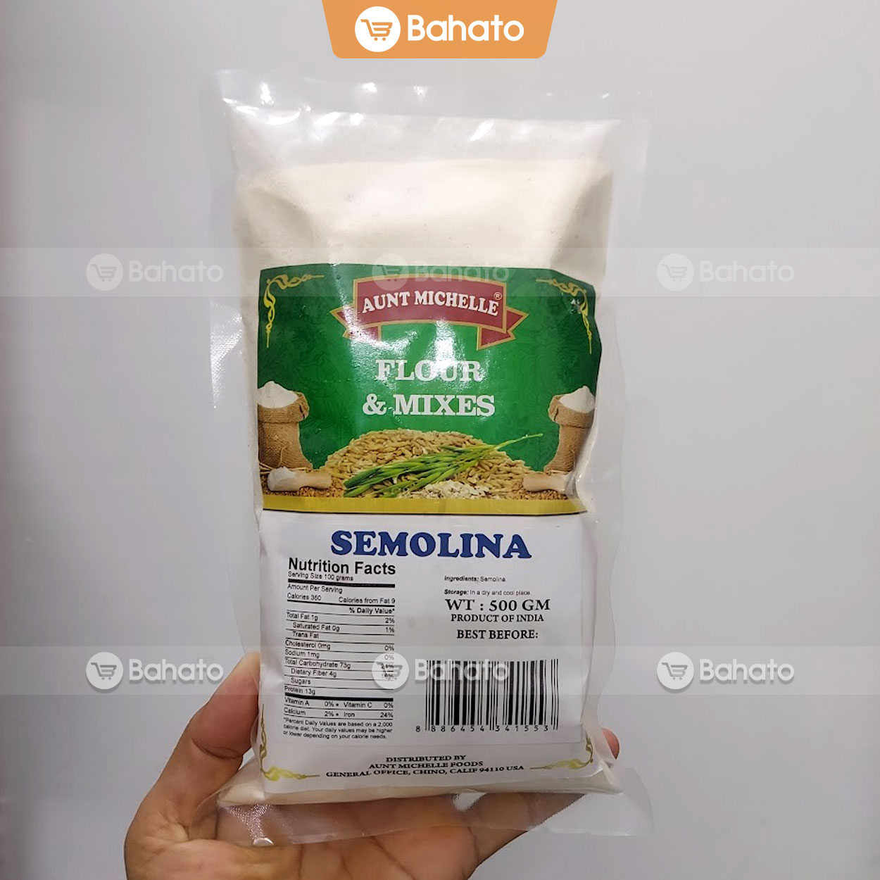 Bột mì Semolina Aunt Michelle gói 500g (làm mì, nui, bánh semolina)