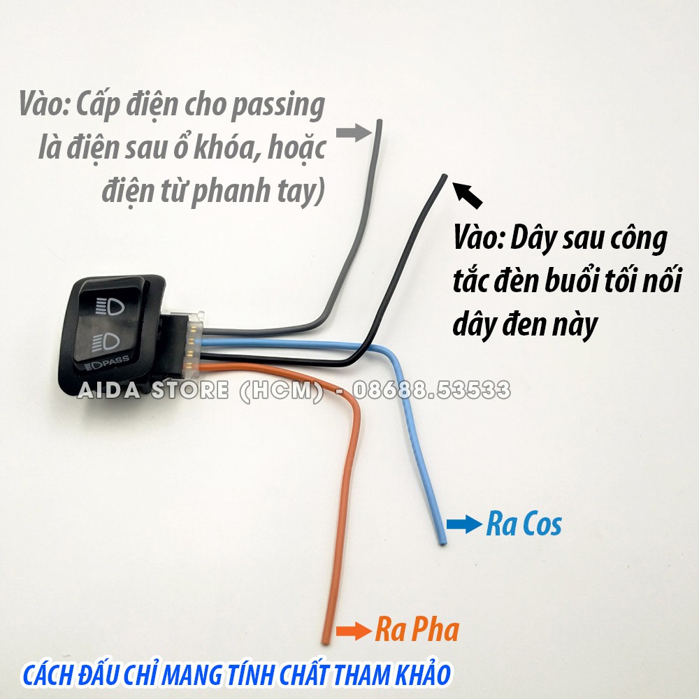 Công tắc passing SH - Công tắc pha cốt gắn Wave, Click, Vario. Winner, SH mode, SH...
