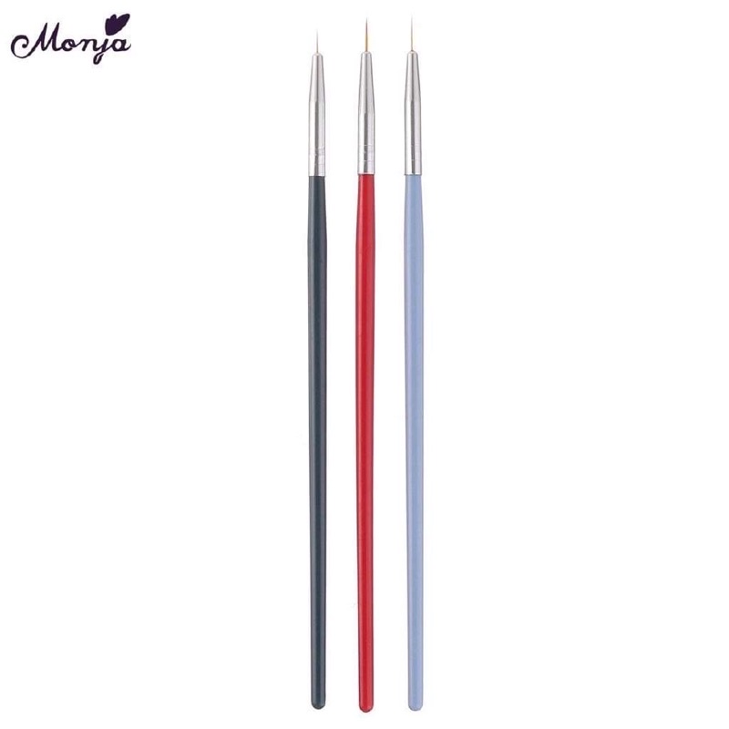 Set cọ nét 3 màu vẽ Nail đủ size