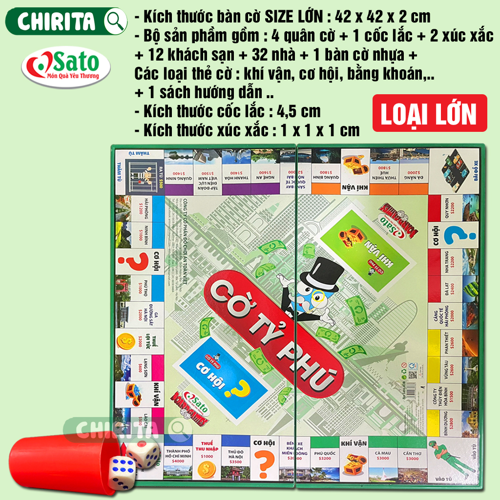 Flag billionaire Sato resin table (size large/medium size)-Set Flag billionaire premium, flag aspect of rich, flag billionaire monopoly Vietnam, boardgame Đồ play children Chirita