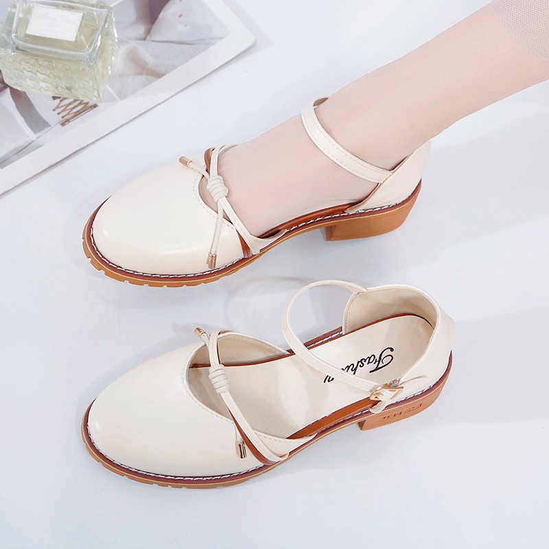 Sandal Nữ Bít Mũi Đế Thấp 3 Phân