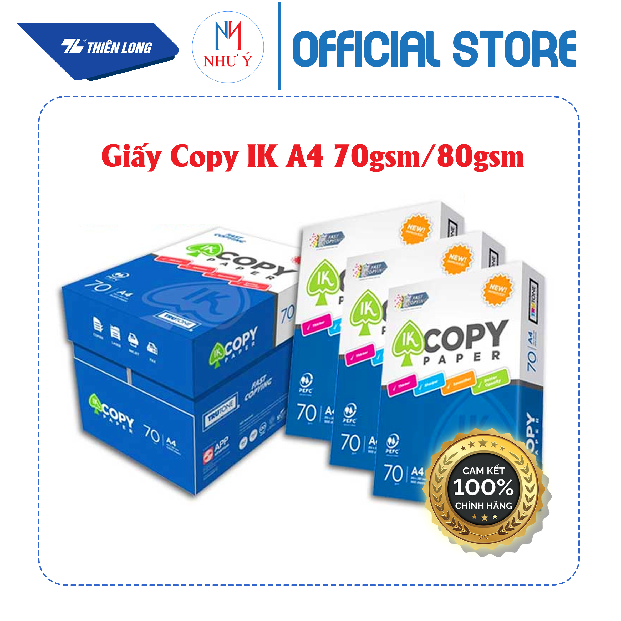 Giấy in photo A4 IK Copy IK/70 gsm- 500 tờ/gram