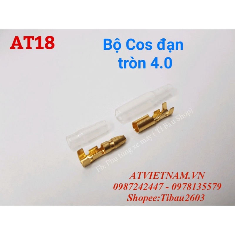 Đầu cos xe máy, Bộ Cos Tròn 4.0 - AT18 ( 1 bịch/50 bộ)