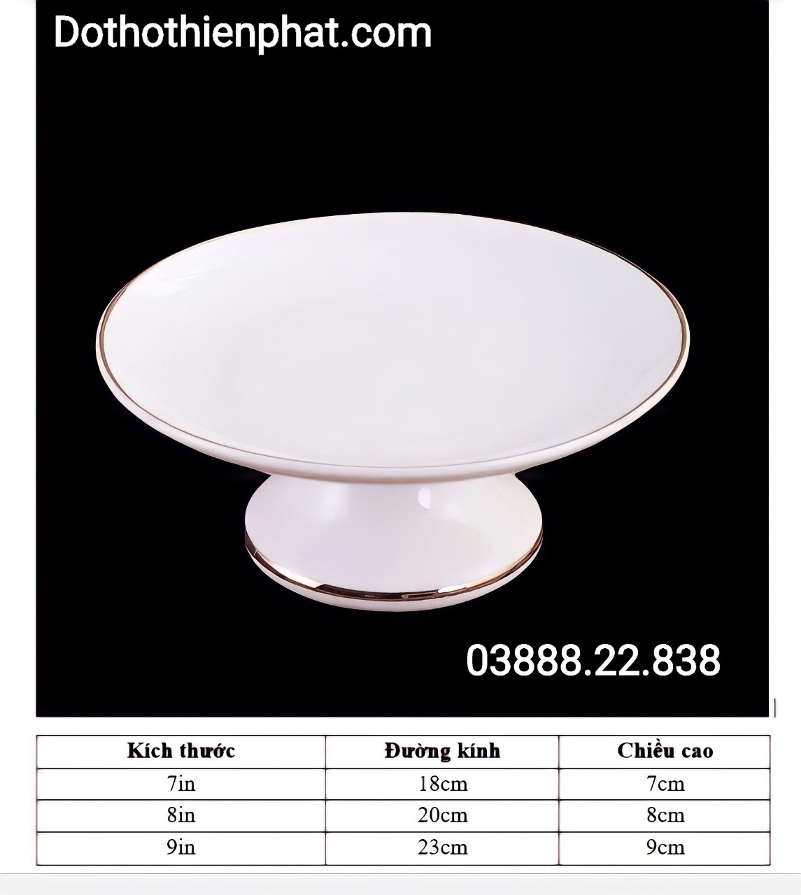 Dĩa trái cây sứ trắng – Nhiều kích thước
