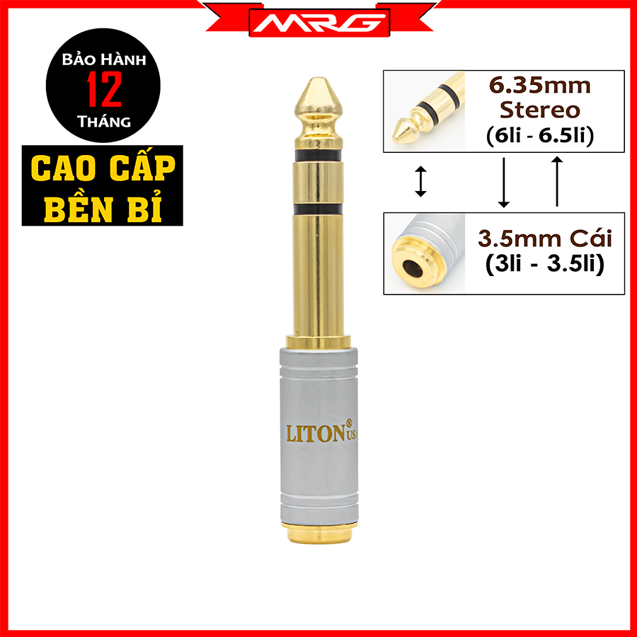 Đầu Chuyển 3.5 Sang 6 ly Liton / rắc chuyển 6ly 3.5 / đầu chuyển rắc 6ly 3.5 ly / đầu rắc 3.5 / rắc 6ly / rắc 6.5 ly / jack 6.3mm -MrG