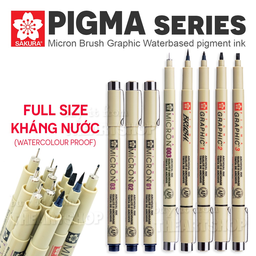Bút line đi nét SAKURA PIGMA MICRON ĐỦ SIZE