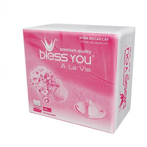 [HCM]Khăn giấy vuông Bless you 100 tờ kt 33 x 33 cm.