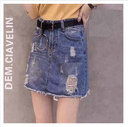 Chân váy bò rách / Chân váy jean rách (có 3 size M.L.XL)