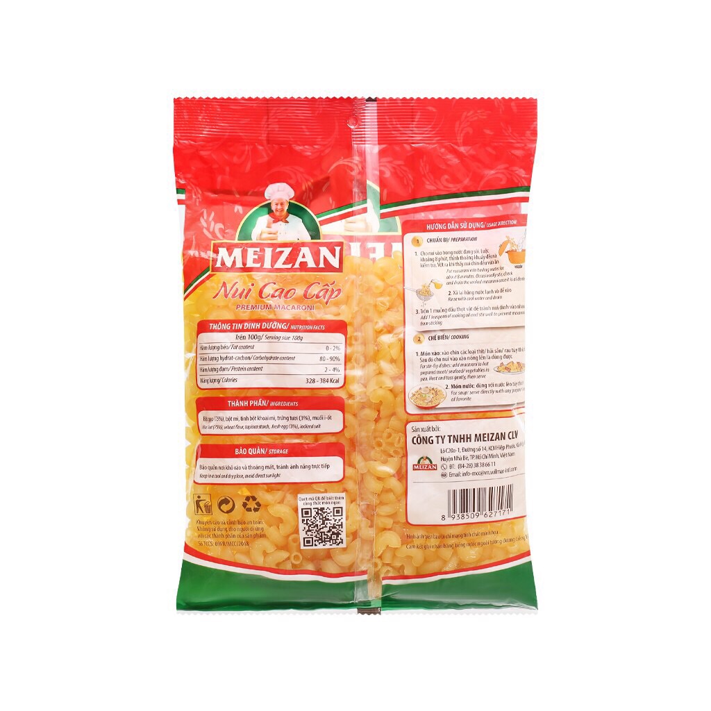 Nui cao cấp chữ C Meizan 400g