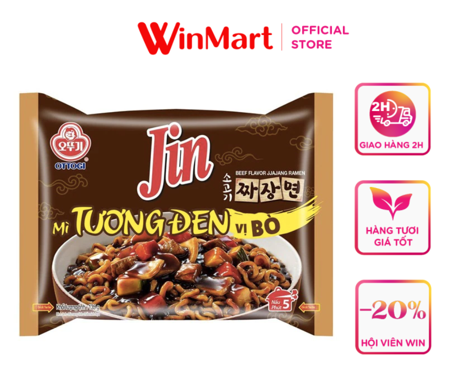 [Siêu thị WinMart] - Mì tương đen Jin Ottogi vị bò gói 135g